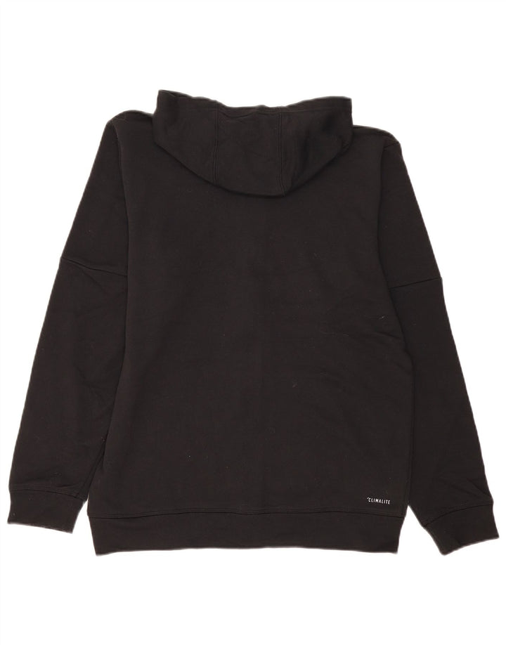 Suéter masculino Adidas Climalite Zip com capuz médio preto colorblock poliéster