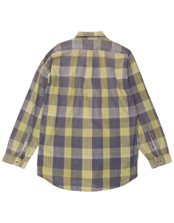 Vintage Mens Shirt Large Blue Check