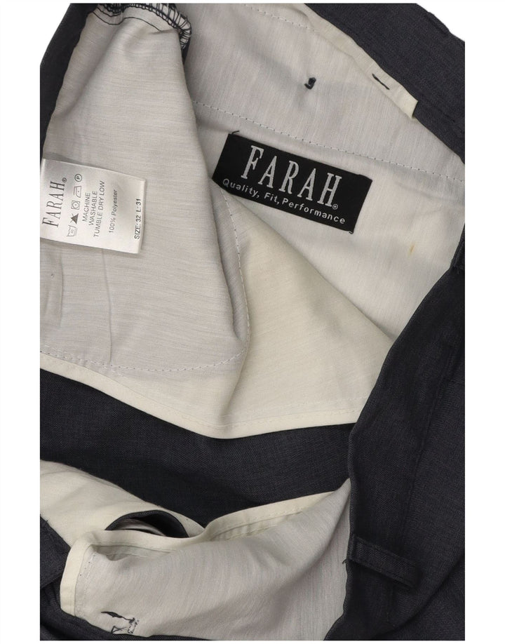 Calça casual reta masculina Farah W32 L31 poliéster cinza