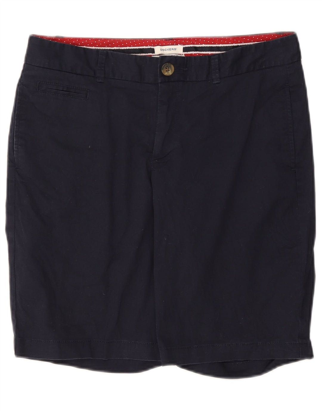 DOCKERS Shorts Chino Feminino Ligeiramente Curvilíneo US 6 Médio W30 Azul Marinho