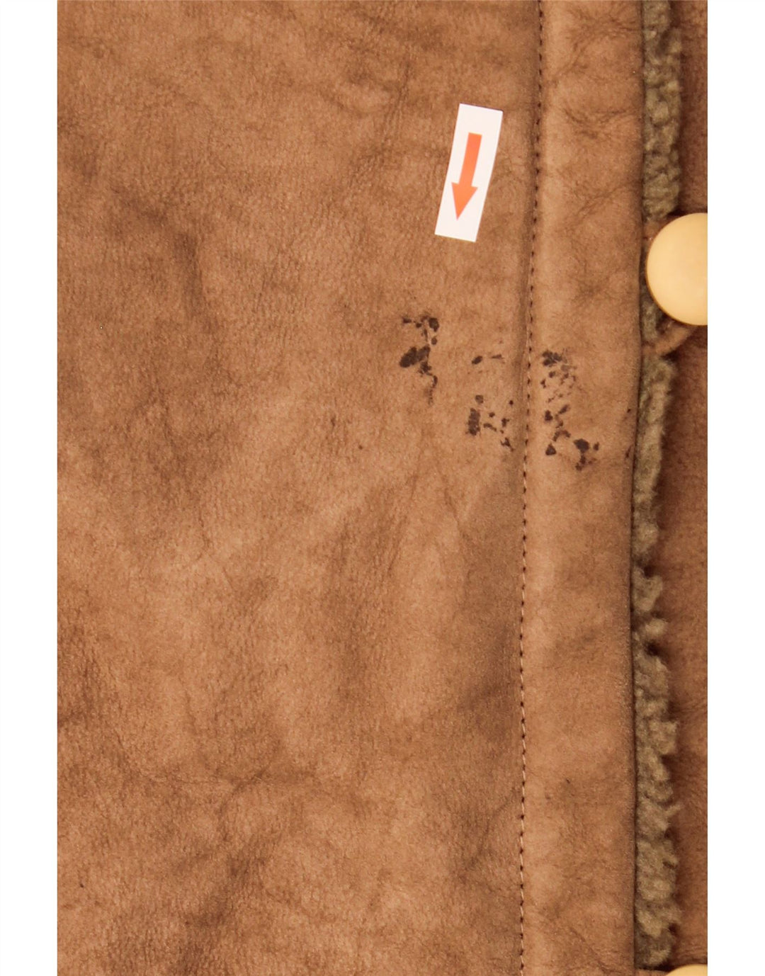 Casaco feminino vintage de shearling IT 44 couro marrom médio