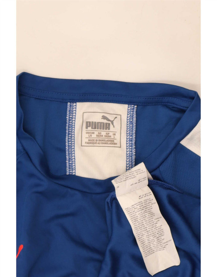 Camiseta masculina Puma grande azul colorblock poliéster