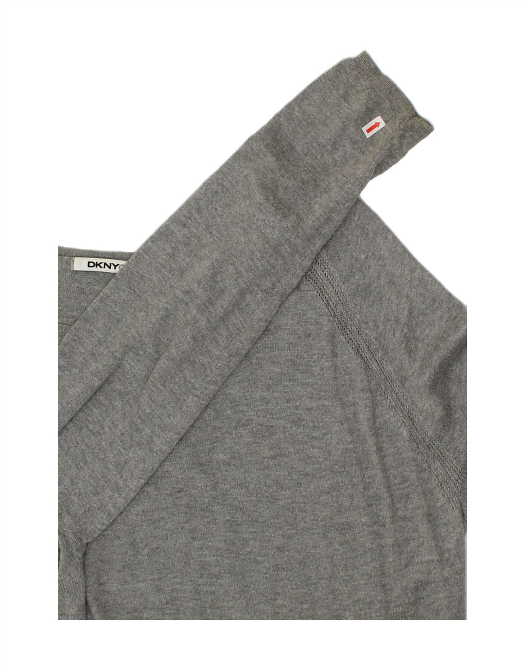DKNY Womens Boat Neck Jumper Sweater UK 18 XL Grey Cotton Vintage Dkny and Second-Hand Dkny from Messina Hembry 