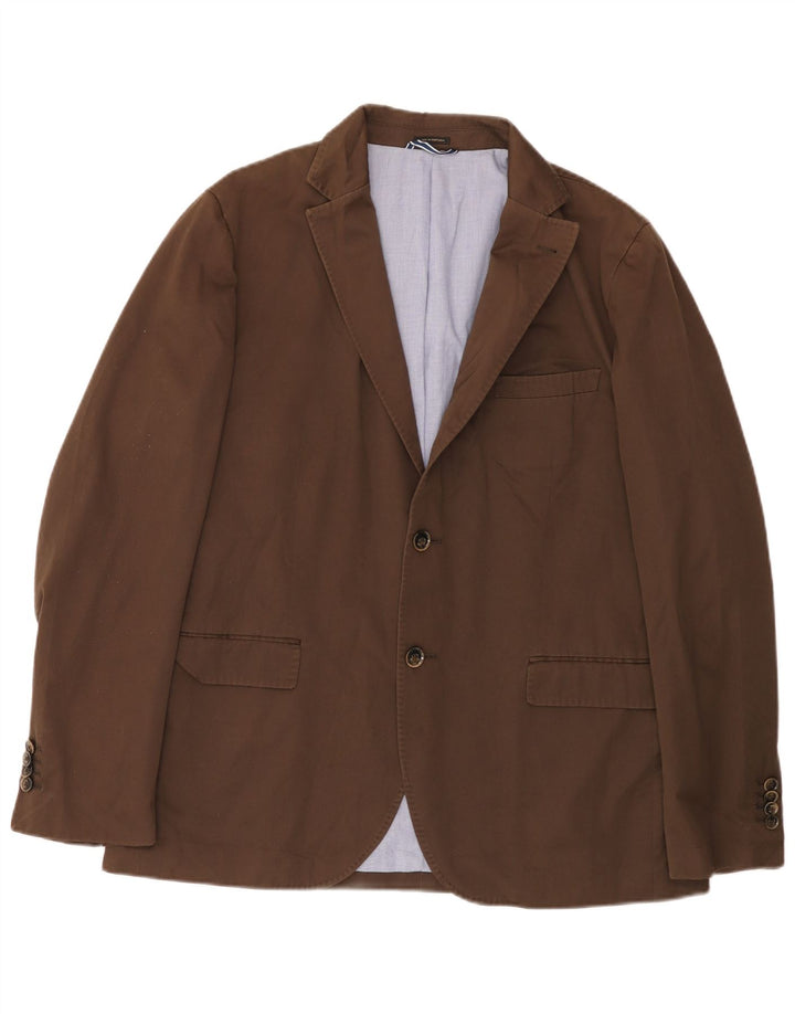 Jaqueta blazer masculina Massimo Dutti com 2 botões EU 54 XL algodão marrom