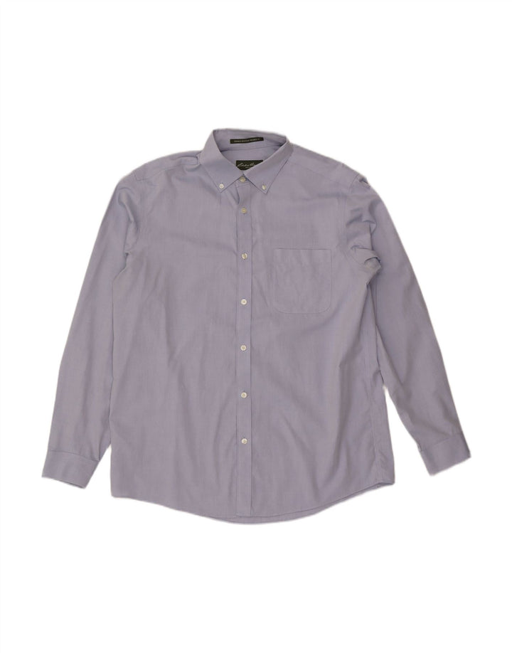 EDDIE BAUER Camisa masculina de ajuste relaxado grande algodão azul