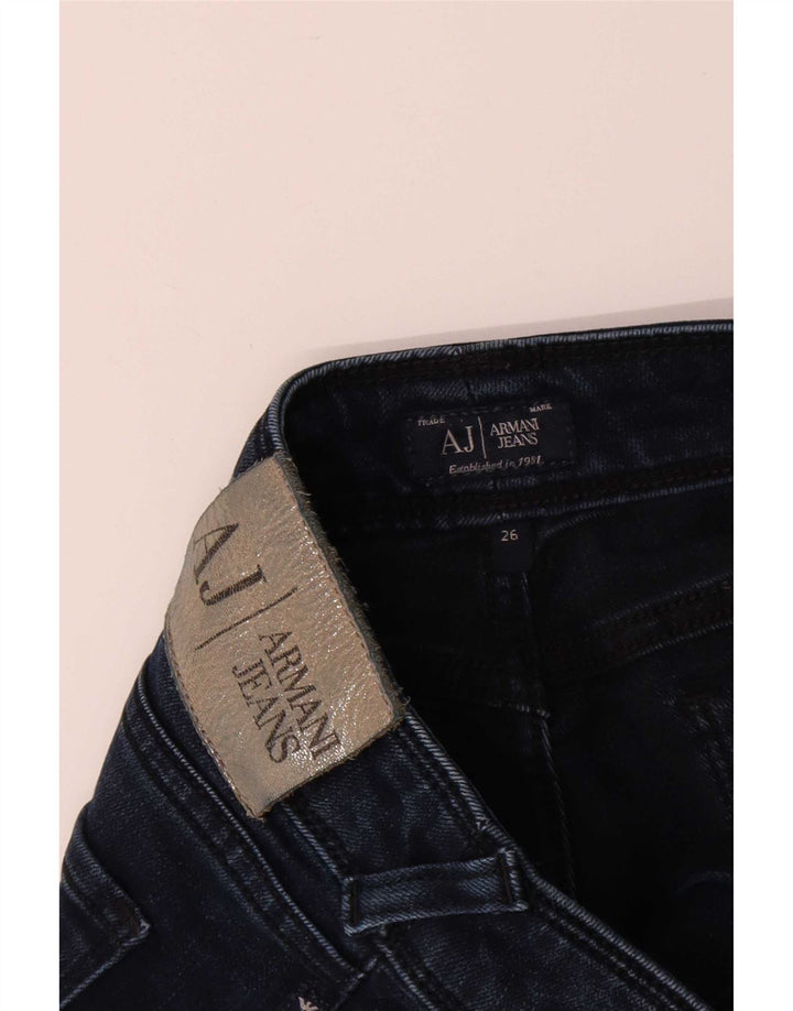 Armani feminino slim jeans W26 L29 algodão azul marinho