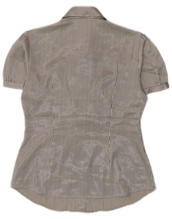Blusa feminina Marks & Spencer Reino Unido 10 risca de giz pequena bege