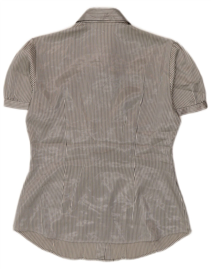Blusa feminina Marks & Spencer Reino Unido 10 risca de giz pequena bege