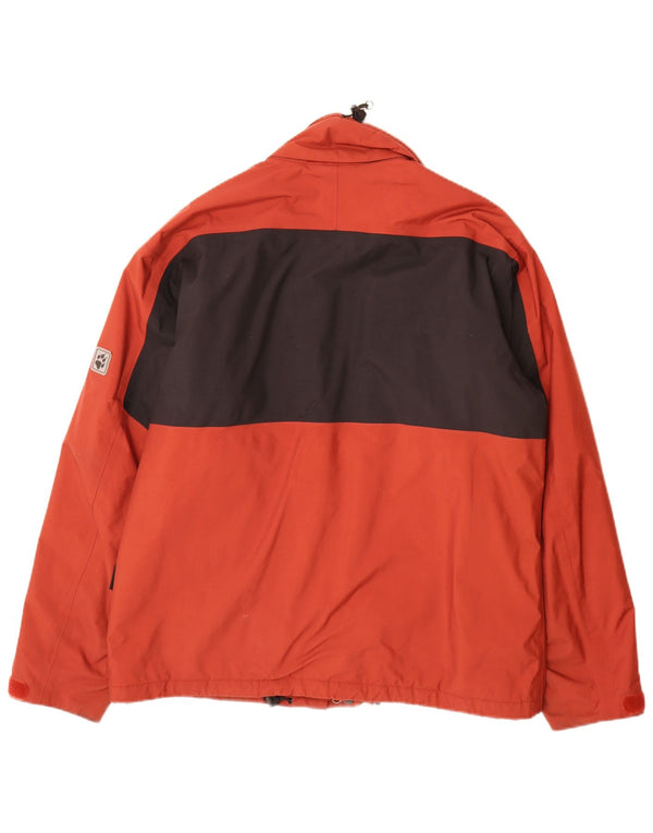 Jaqueta corta-vento masculina Jack Wolfskin Reino Unido 40/42 grande bloco colorido vermelho