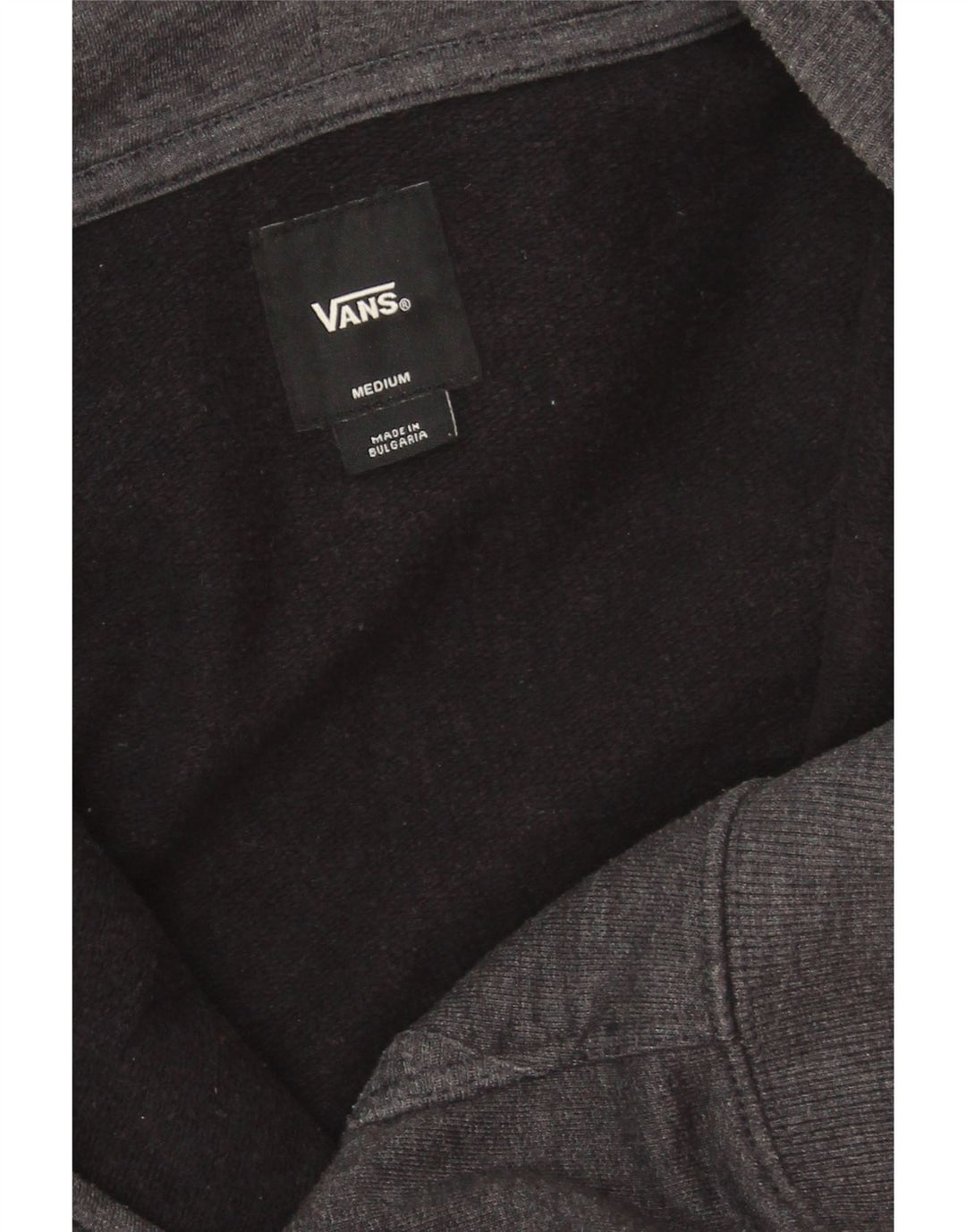 VANS Womens Graphic Zip Hoodie Sweater UK 14 Medium Grey Cotton Vintage Vans and Second-Hand Vans from Messina Hembry 