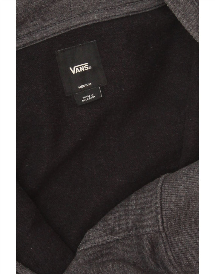 VANS Womens Graphic Zip Hoodie Sweater UK 14 Medium Grey Cotton Vintage Vans and Second-Hand Vans from Messina Hembry 