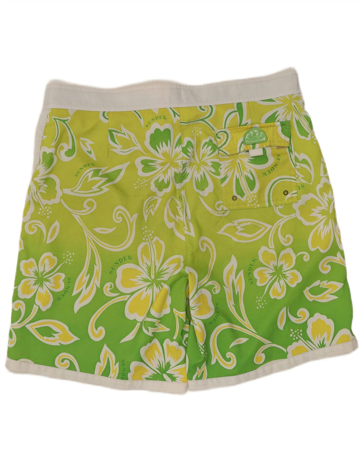 Shorts de natação masculino SUNDEK grande verde floral