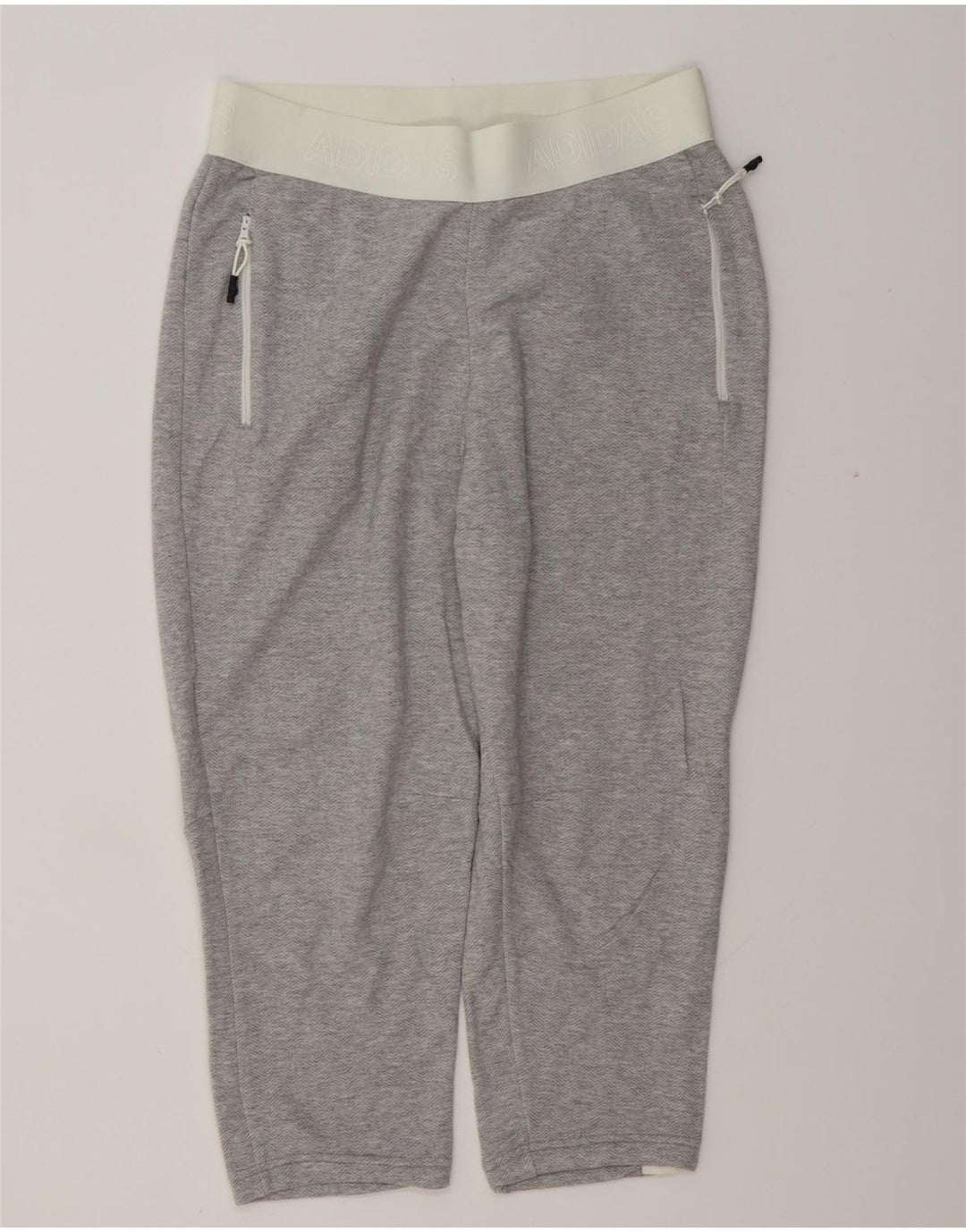 ADIDAS Womens Graphic Tracksuit Calças Joggers UK 8/10 Pequeno Cinza