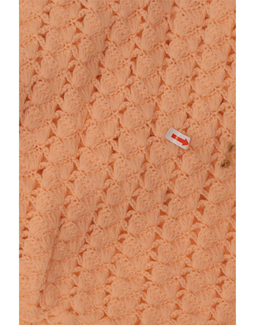 Suéter cardigã de crochê feminino vintage Reino Unido 14 rosa médio