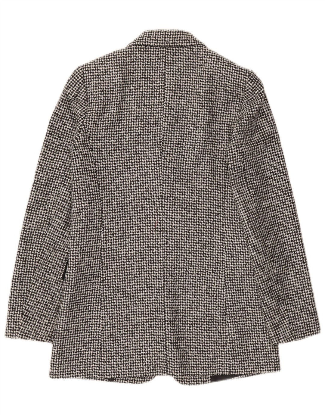 Jaqueta blazer feminina Massimo Dutti com 1 botão EU 34 2XS cinza houndstooth lã