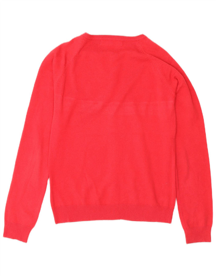 Suéter cardigã feminino Zara Reino Unido 12 algodão vermelho médio