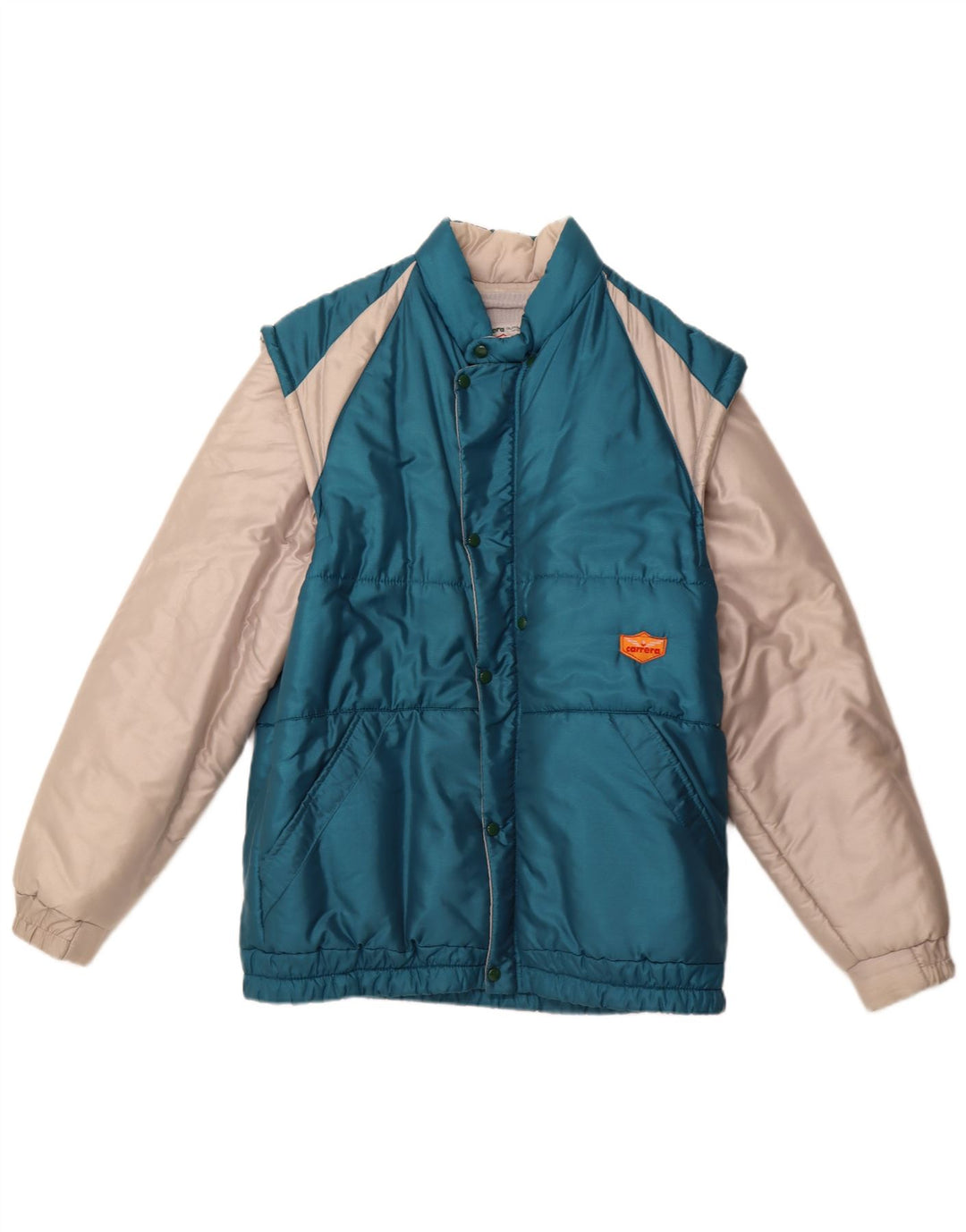 Jaqueta acolchoada masculina CARRERA UK 40 grande poliéster colorblock azul