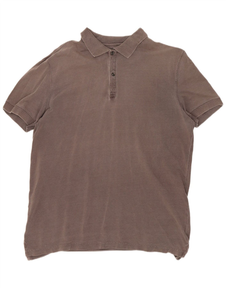 Camisa polo masculina Massimo Dutti algodão cinza médio