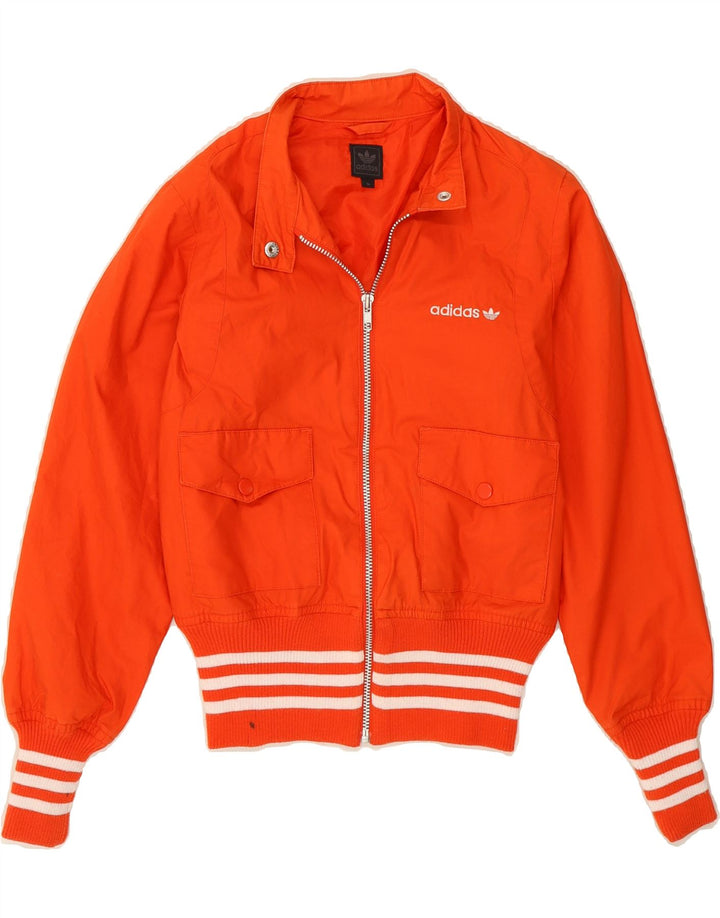 ADIDAS Womens Bomber Jacket UK 8 Small Orange Cotton
