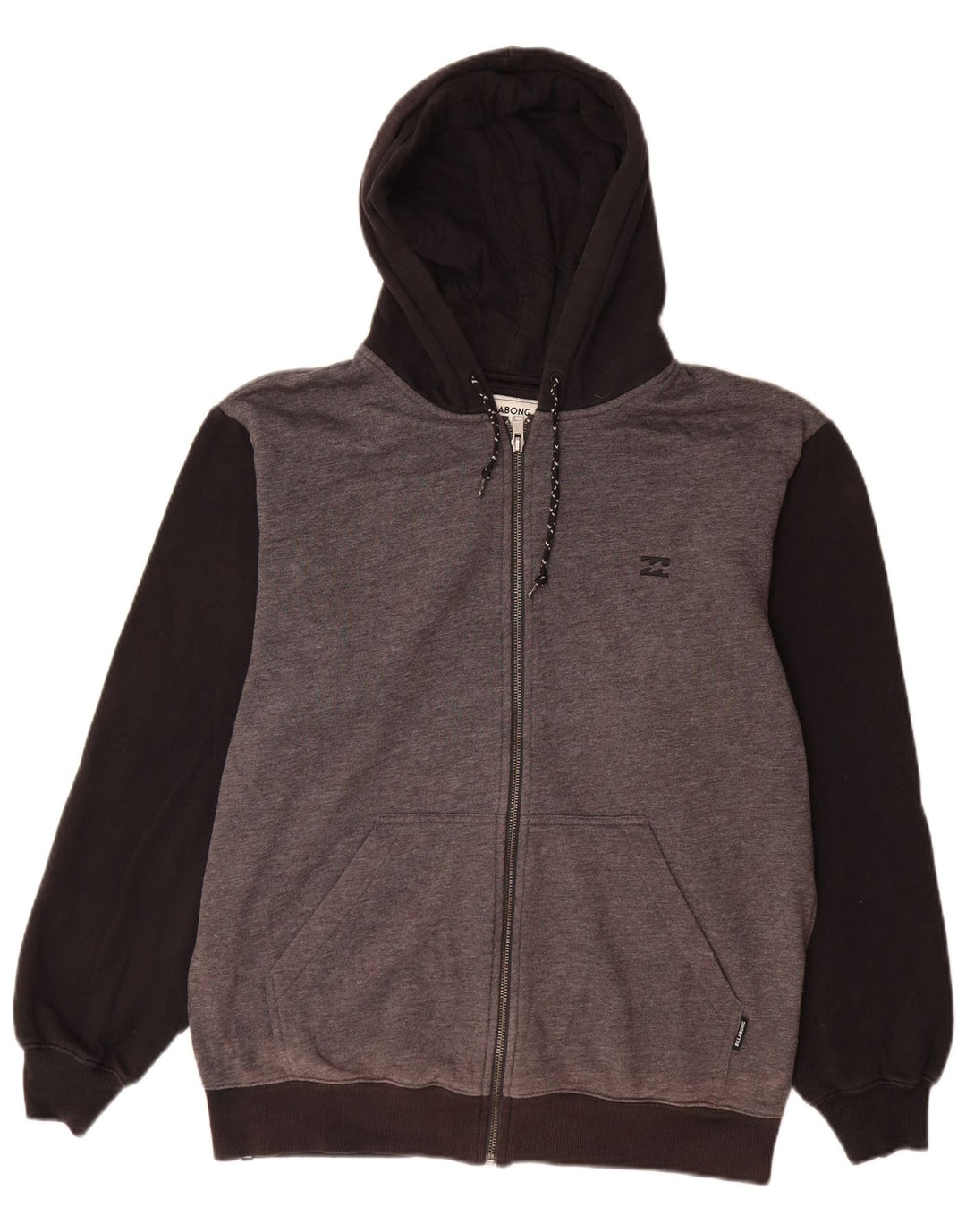 Suéter masculino Billabong com capuz e zíper grande algodão cinza