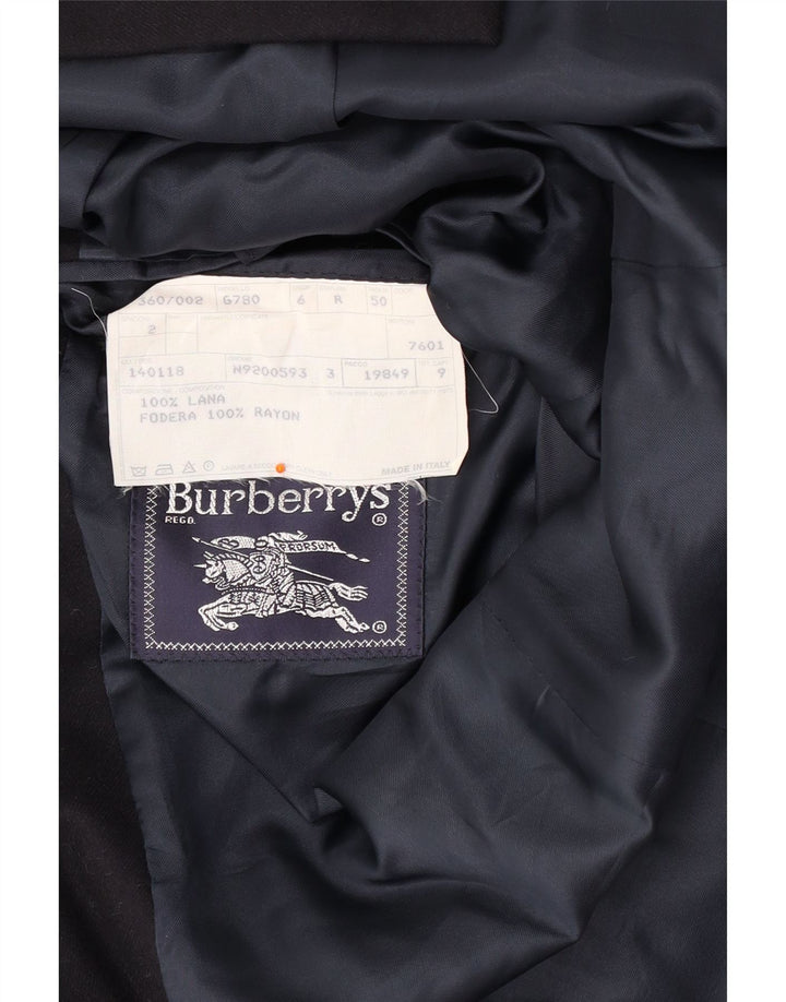 Jaqueta blazer masculina de 2 botões BURBERRYS IT 50 lã azul marinho médio