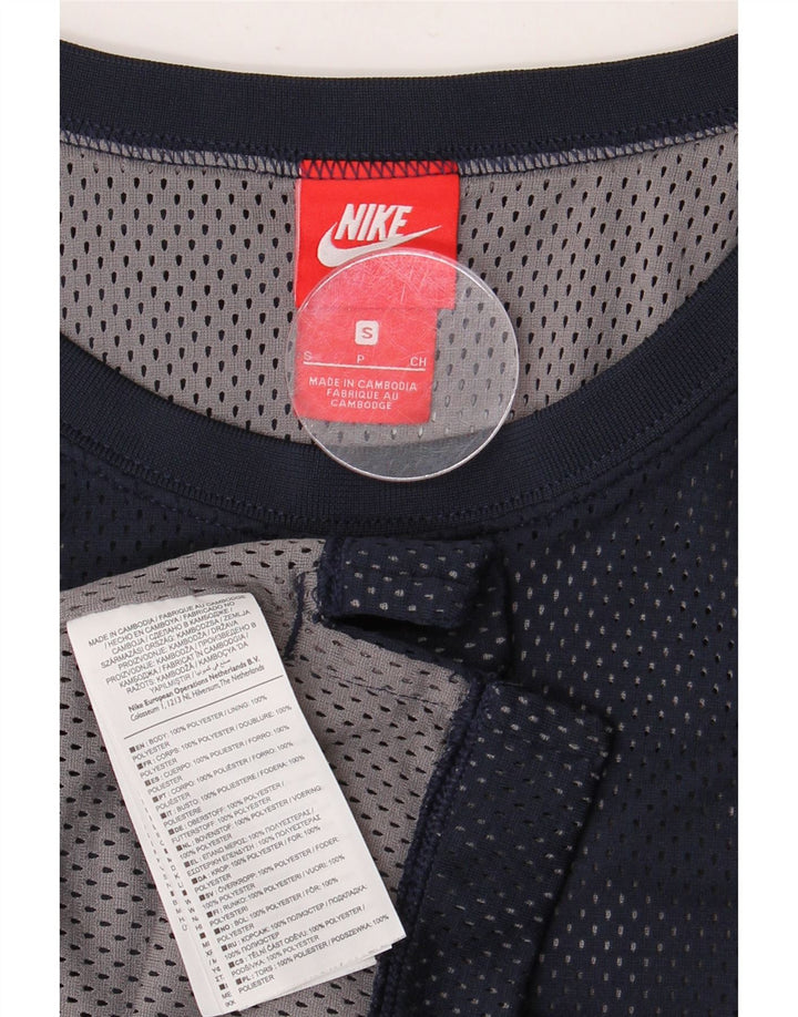 NIKE Masculino Graphic Vest Top Pequeno Poliéster Azul Marinho