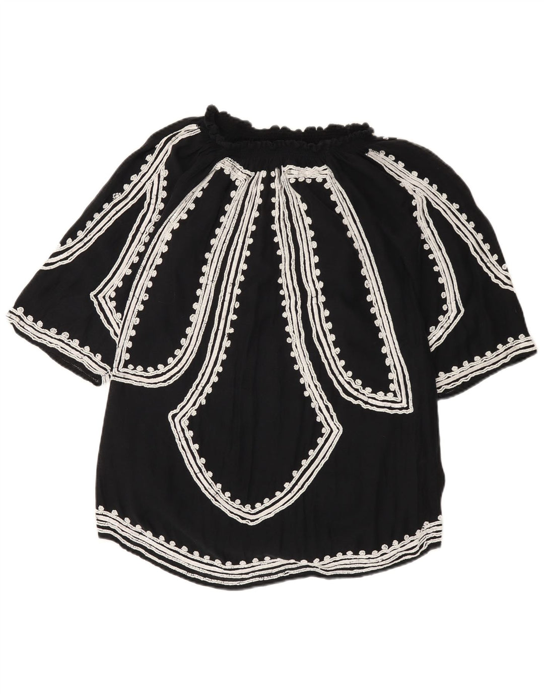 Blusa feminina Zara UK 12 algodão preto médio