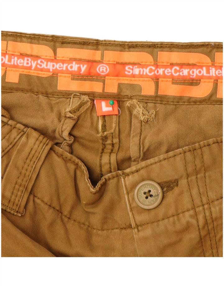 Superdry Mens Core Slim Cargo Shorts Grande W34 Algodão Bege