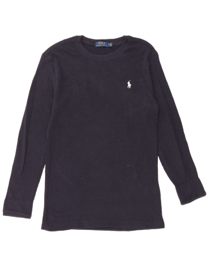 POLO RALPH LAUREN Top masculino manga comprida médio algodão azul marinho