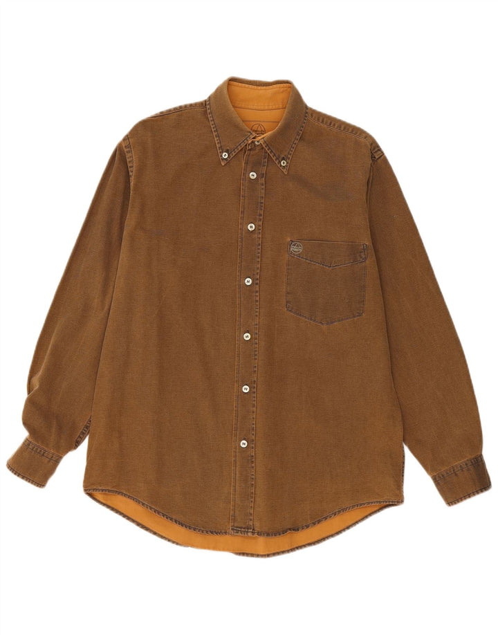 Camisa masculina Murphy & Nye Sailmakers de algodão marrom médio