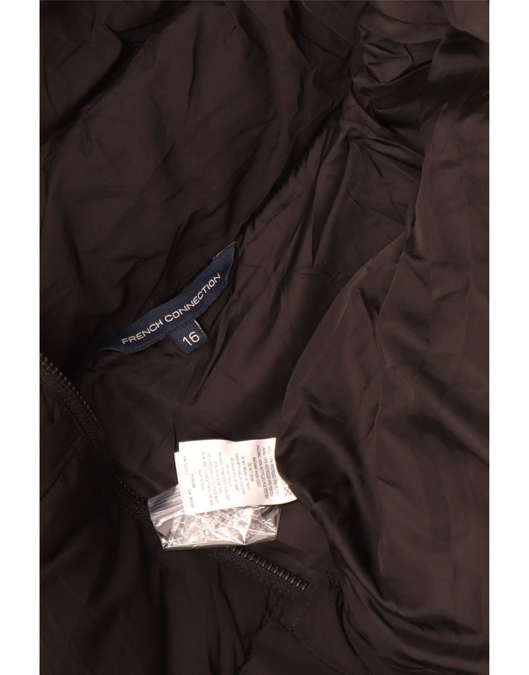 Jaqueta feminina acolchoada de grandes dimensões da French Connection Reino Unido 16 grande preta