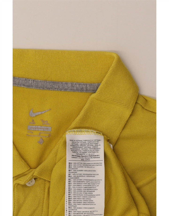 Camisa polo masculina NIKE algodão amarelo médio