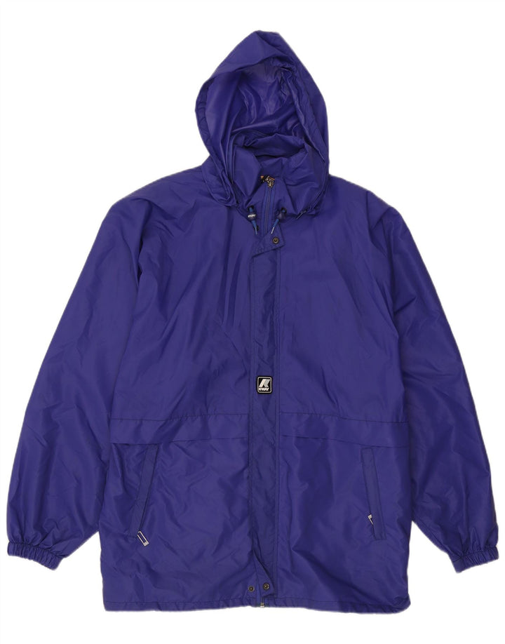 Jaqueta de chuva masculina com capuz K-Way UK 42 XL azul