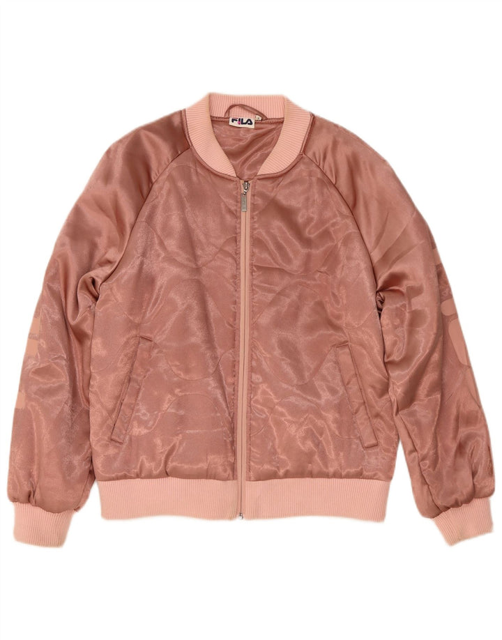 Jaqueta bomber feminina Fila Graphic Oversized UK 10 poliéster rosa pequeno