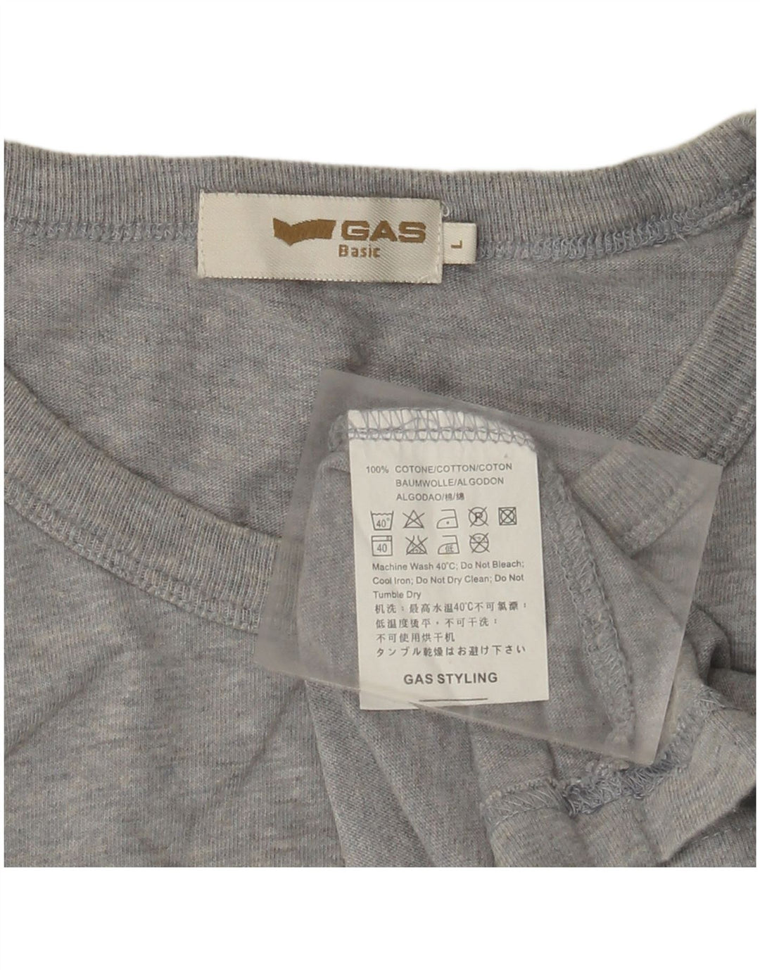 Gas Womens Graphic Vest Top UK 14 Grande Algodão Cinza