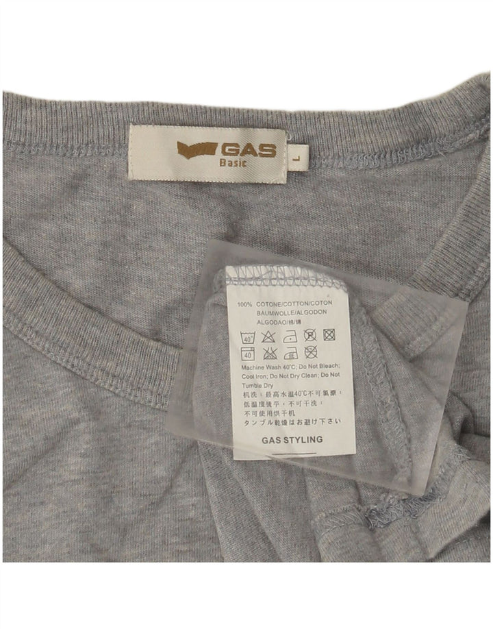 Gas Womens Graphic Vest Top UK 14 Grande Algodão Cinza