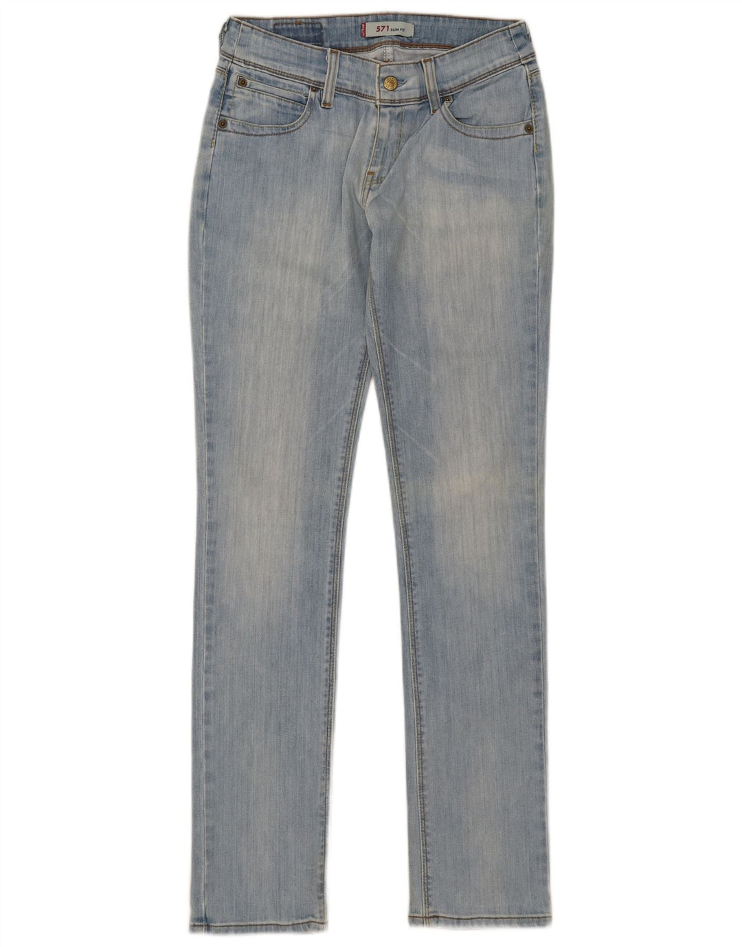 Calça jeans feminina Levi's 571 Slim W31 L34 azul algodão