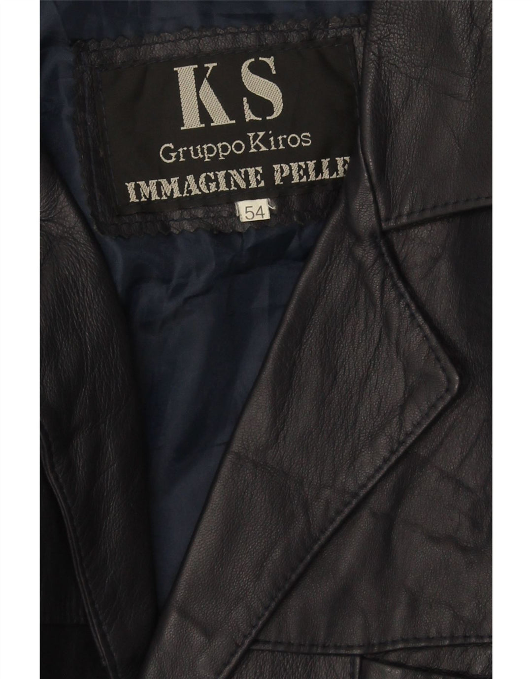 Jaqueta de couro masculina Kiros IT 54 2XL azul marinho