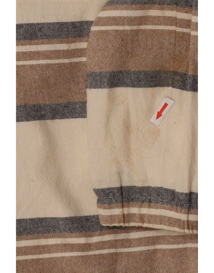 Jaqueta bomber masculina Zara UK 38 algodão listrado bege médio