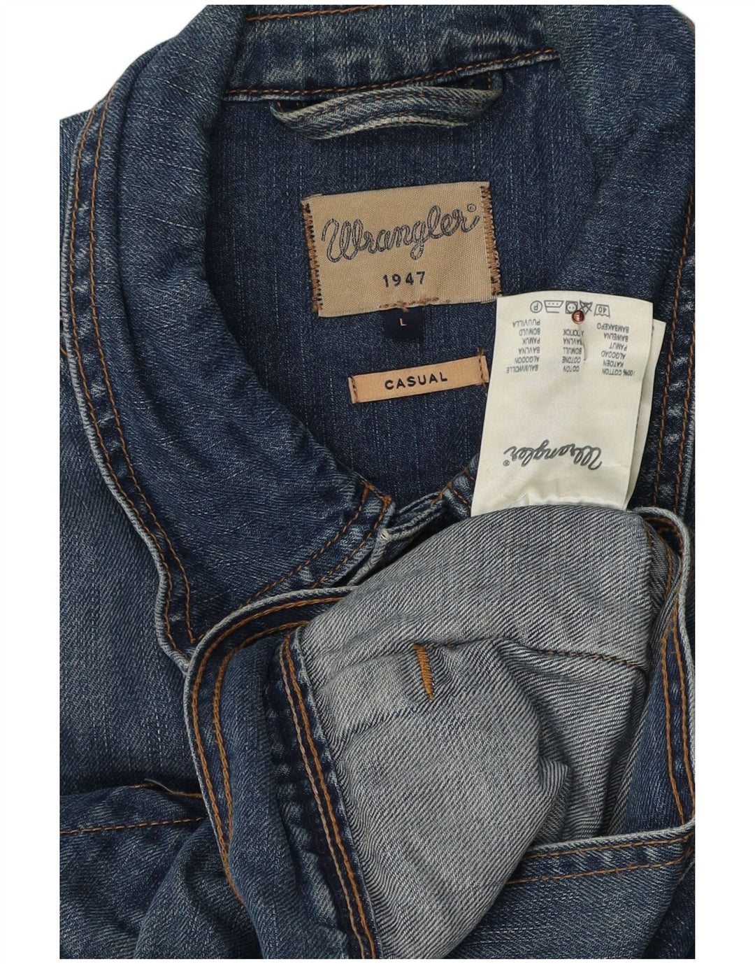 Jaqueta jeans casual masculina Wrangler Reino Unido 40 grande algodão azul