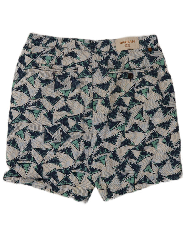Farah Mens Chino Shorts W32 Médio Algodão Geométrico Multicolorido