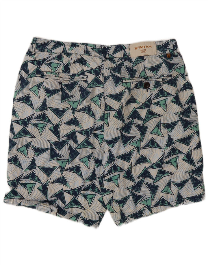 Farah Mens Chino Shorts W32 Médio Algodão Geométrico Multicolorido
