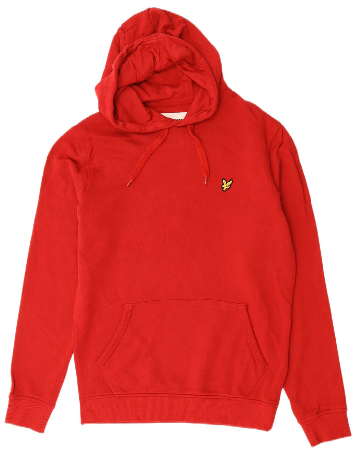 Lyle & Scott moletom com capuz masculino pequeno algodão vermelho