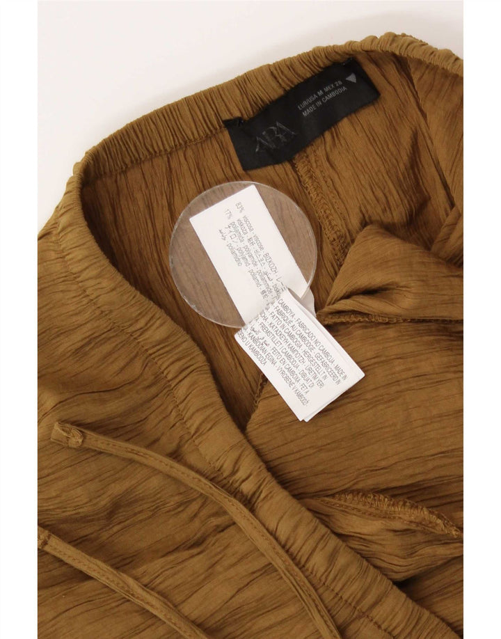 Zara Saia maxi feminina média W28 viscose bege
