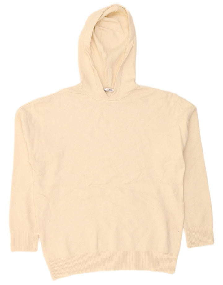 Zara Suéter masculino com capuz pequeno branco