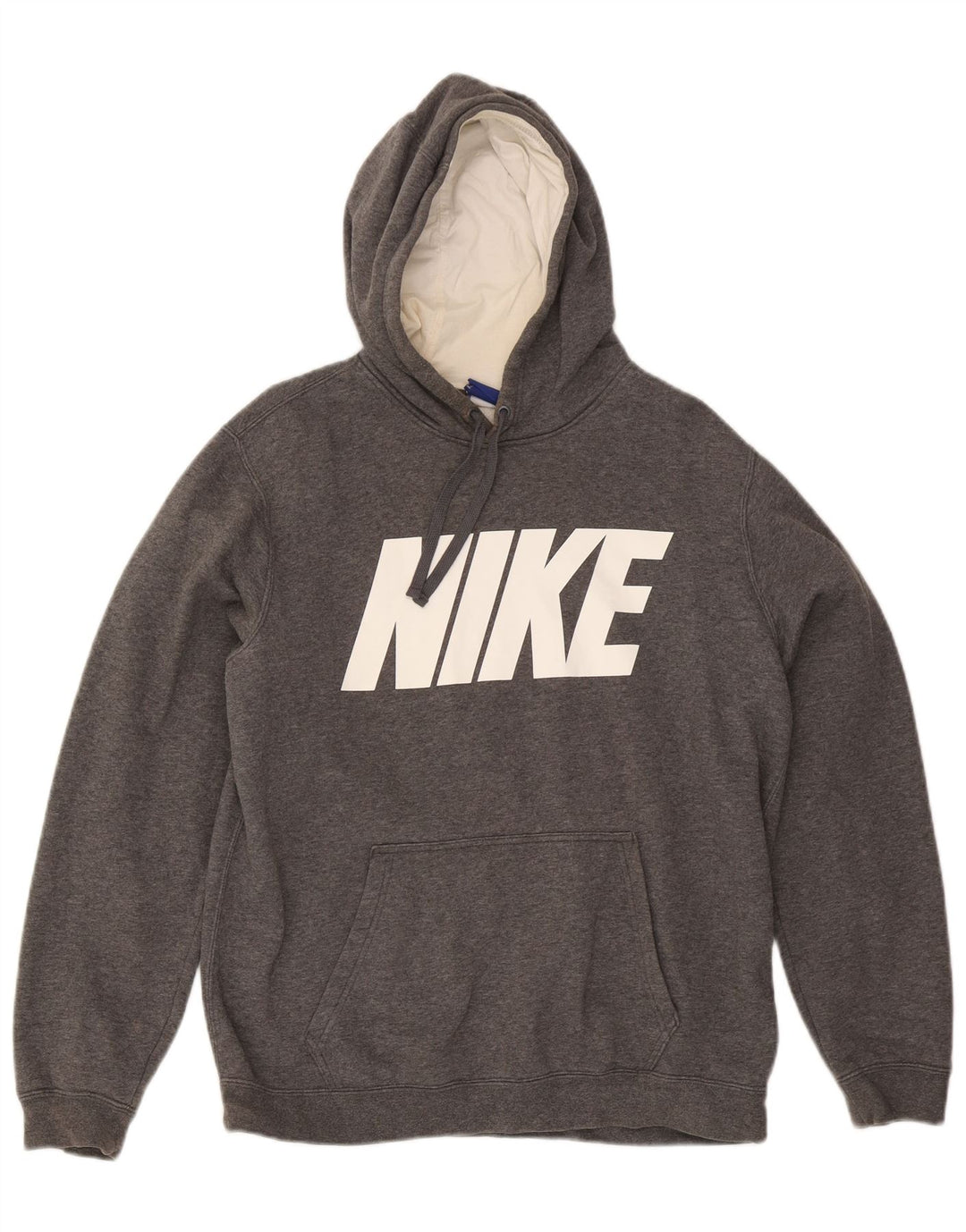 Jumper com capuz gráfico masculino Nike médio cinza algodão