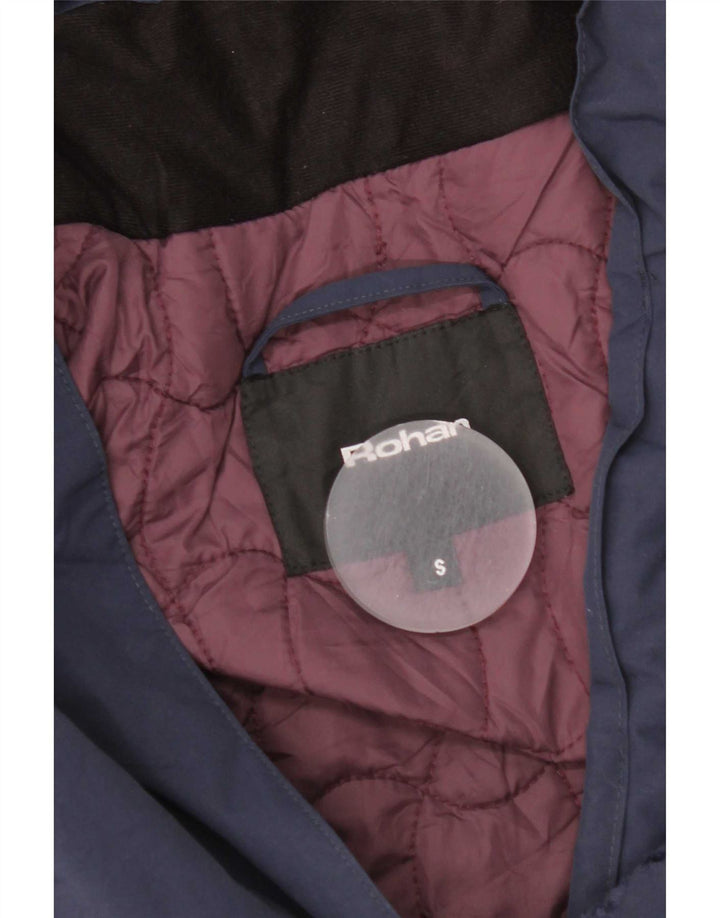 Jaqueta Parka feminina com capuz grande Rohan Reino Unido 10 pequena azul marinho