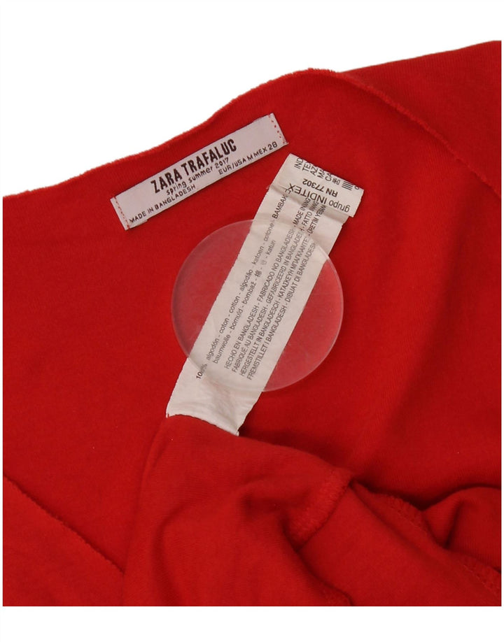 Zara Womens Trafaluc Shift Dress UK 14 Médio Algodão Vermelho