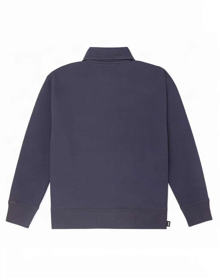 Moletom masculino Hollister com zíper e gola em algodão azul pequeno