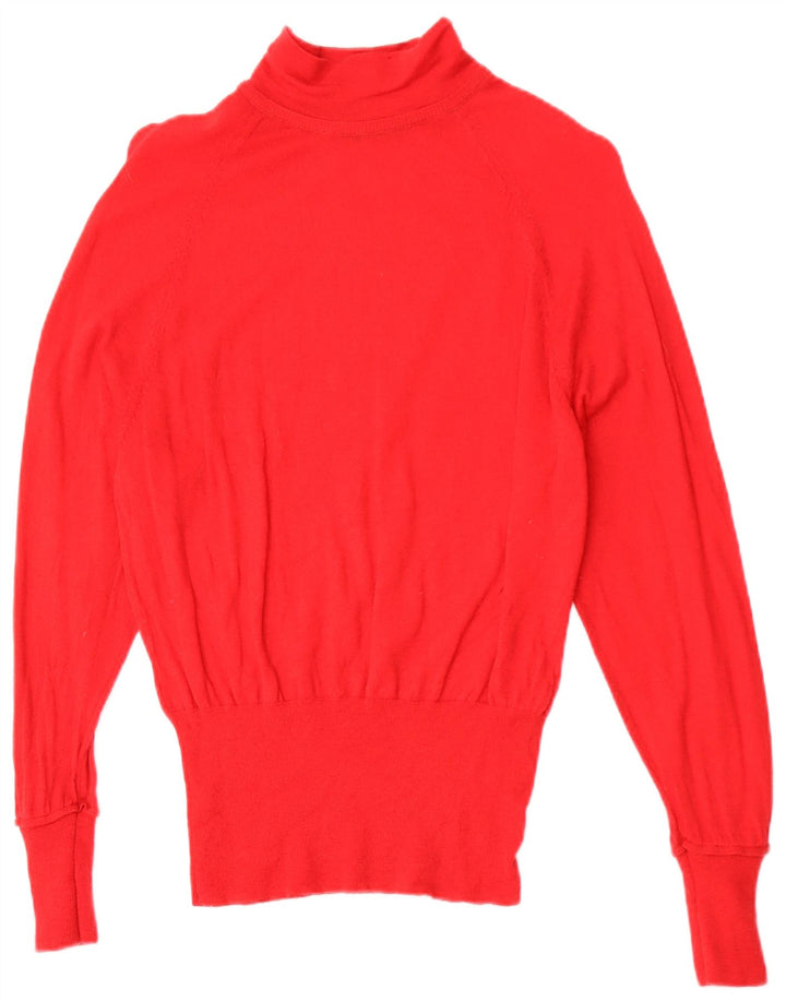 MARKS & SPENCER Suéter feminino com gola tartaruga Reino Unido 12 vermelho médio